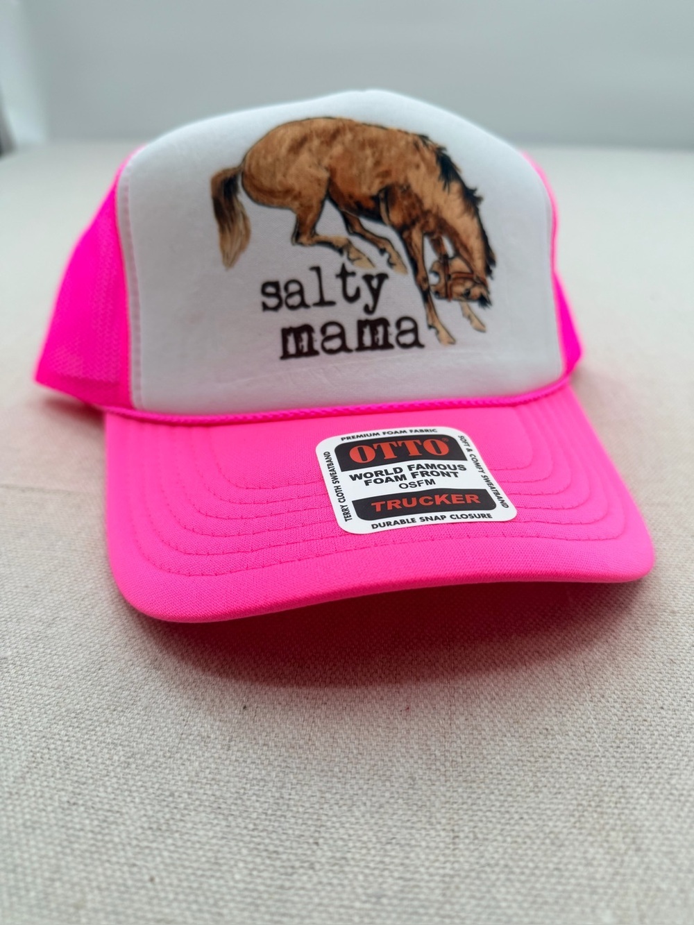 OTTO Salty Mama Trucker Hat - Hot Pink & White NWT